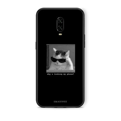 OnePlus 6T Meme Cat θήκη από τη Smartfits με σχέδιο στο πίσω μέρος και μαύρο περίβλημα | Smartphone case with colorful back and black bezels by Smartfits