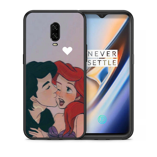 Θήκη Αγίου Βαλεντίνου OnePlus 6T Mermaid Love από τη Smartfits με σχέδιο στο πίσω μέρος και μαύρο περίβλημα | OnePlus 6T Mermaid Love case with colorful back and black bezels