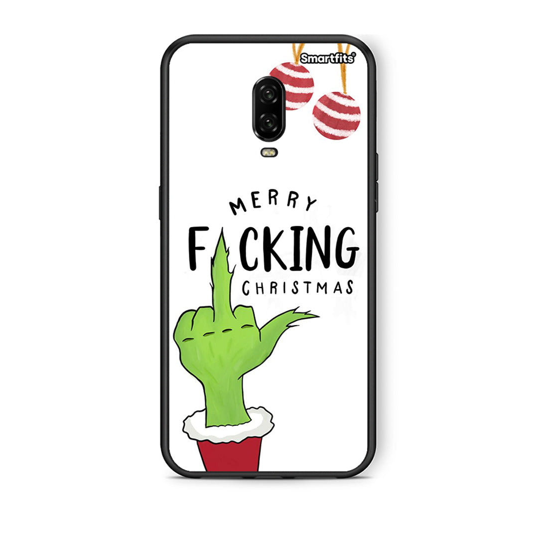 OnePlus 6 Merry F Xmas θήκη από τη Smartfits με σχέδιο στο πίσω μέρος και μαύρο περίβλημα | Smartphone case with colorful back and black bezels by Smartfits
