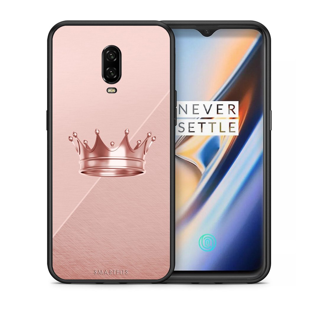 Θήκη OnePlus 6T Crown Minimal από τη Smartfits με σχέδιο στο πίσω μέρος και μαύρο περίβλημα | OnePlus 6T Crown Minimal case with colorful back and black bezels