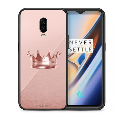 Θήκη OnePlus 6T Crown Minimal από τη Smartfits με σχέδιο στο πίσω μέρος και μαύρο περίβλημα | OnePlus 6T Crown Minimal case with colorful back and black bezels