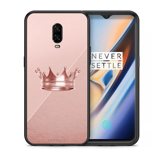 Θήκη OnePlus 6T Crown Minimal από τη Smartfits με σχέδιο στο πίσω μέρος και μαύρο περίβλημα | OnePlus 6T Crown Minimal case with colorful back and black bezels