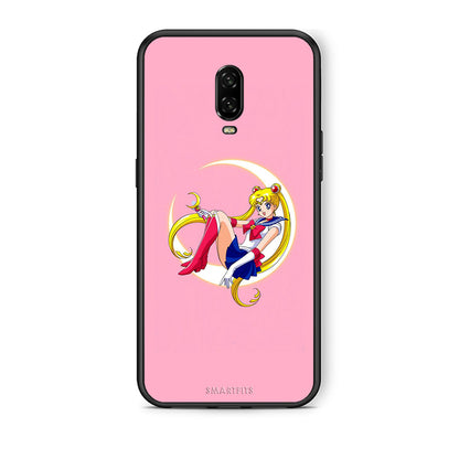 OnePlus 6T Moon Girl θήκη από τη Smartfits με σχέδιο στο πίσω μέρος και μαύρο περίβλημα | Smartphone case with colorful back and black bezels by Smartfits
