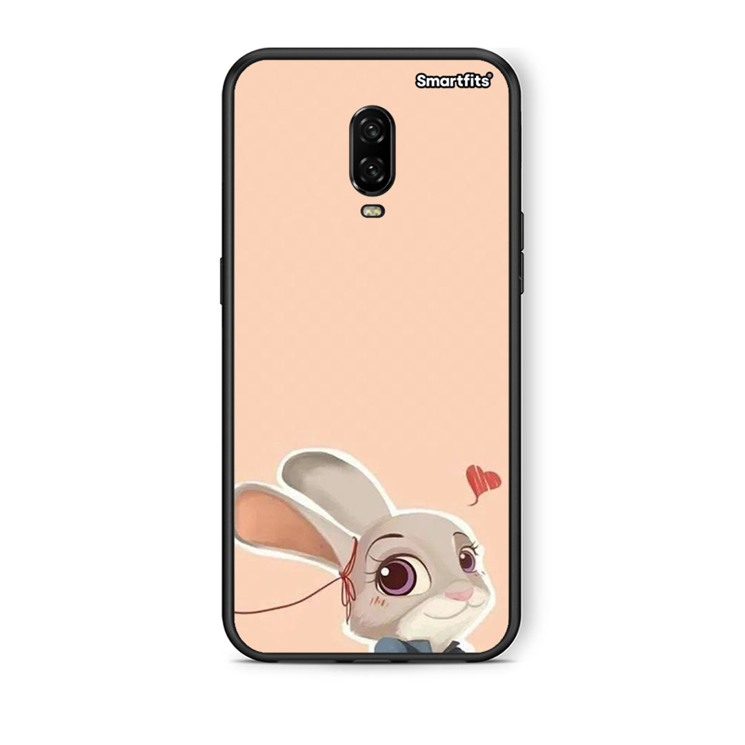OnePlus 6T Nick Wilde And Judy Hopps Love 2 θήκη από τη Smartfits με σχέδιο στο πίσω μέρος και μαύρο περίβλημα | Smartphone case with colorful back and black bezels by Smartfits