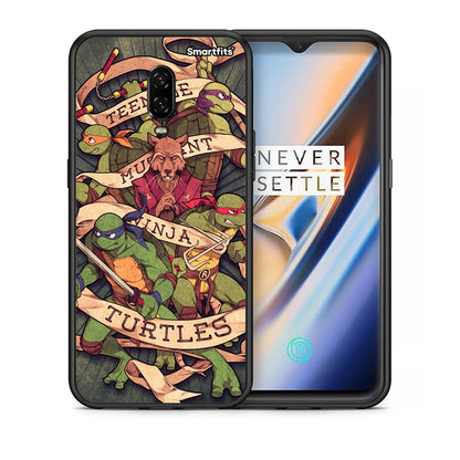 Θήκη OnePlus 6T Ninja Turtles από τη Smartfits με σχέδιο στο πίσω μέρος και μαύρο περίβλημα | OnePlus 6T Ninja Turtles case with colorful back and black bezels