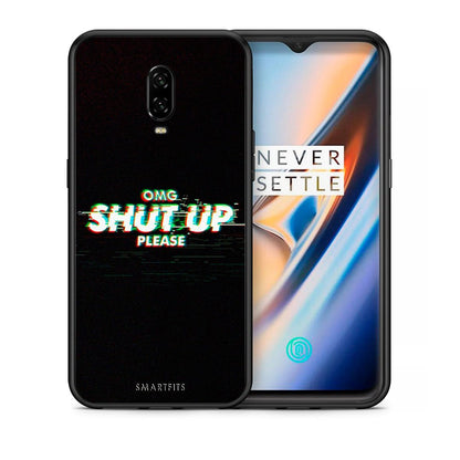 Θήκη OnePlus 6T OMG ShutUp από τη Smartfits με σχέδιο στο πίσω μέρος και μαύρο περίβλημα | OnePlus 6T OMG ShutUp case with colorful back and black bezels