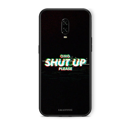 OnePlus 6T OMG ShutUp θήκη από τη Smartfits με σχέδιο στο πίσω μέρος και μαύρο περίβλημα | Smartphone case with colorful back and black bezels by Smartfits