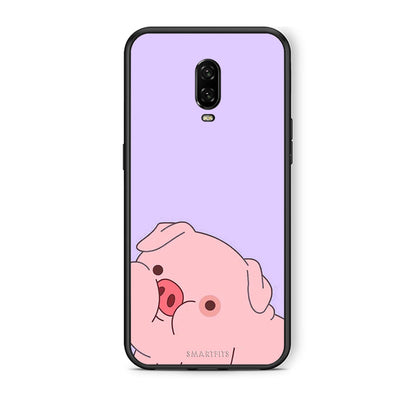 OnePlus 6T Pig Love 2 Θήκη Αγίου Βαλεντίνου από τη Smartfits με σχέδιο στο πίσω μέρος και μαύρο περίβλημα | Smartphone case with colorful back and black bezels by Smartfits