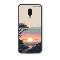 Thumbnail for OnePlus 6T Pixel Sunset Θήκη από τη Smartfits με σχέδιο στο πίσω μέρος και μαύρο περίβλημα | Smartphone case with colorful back and black bezels by Smartfits