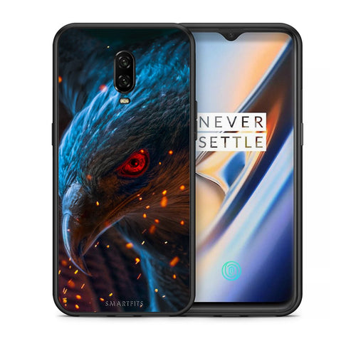 Θήκη OnePlus 6T Eagle PopArt από τη Smartfits με σχέδιο στο πίσω μέρος και μαύρο περίβλημα | OnePlus 6T Eagle PopArt case with colorful back and black bezels