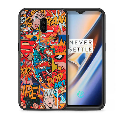Θήκη OnePlus 6T PopArt OMG από τη Smartfits με σχέδιο στο πίσω μέρος και μαύρο περίβλημα | OnePlus 6T PopArt OMG case with colorful back and black bezels