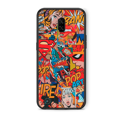 OnePlus 6T PopArt OMG θήκη από τη Smartfits με σχέδιο στο πίσω μέρος και μαύρο περίβλημα | Smartphone case with colorful back and black bezels by Smartfits
