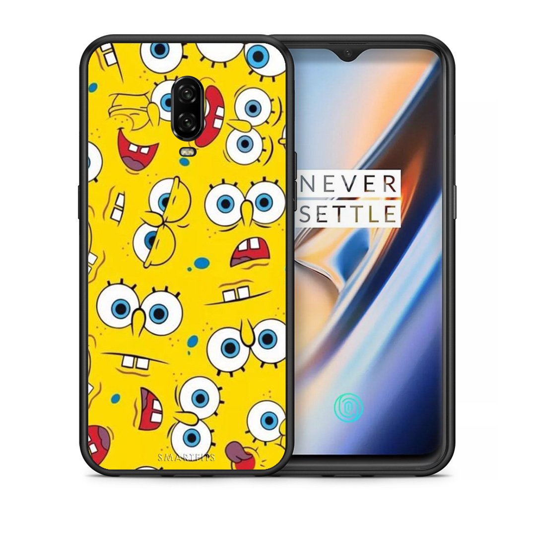 Θήκη OnePlus 6T Sponge PopArt από τη Smartfits με σχέδιο στο πίσω μέρος και μαύρο περίβλημα | OnePlus 6T Sponge PopArt case with colorful back and black bezels