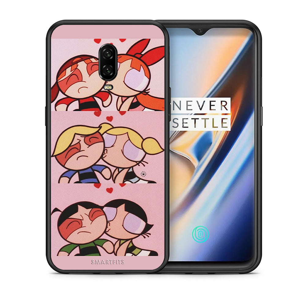Θήκη Αγίου Βαλεντίνου OnePlus 6T Puff Love από τη Smartfits με σχέδιο στο πίσω μέρος και μαύρο περίβλημα | OnePlus 6T Puff Love case with colorful back and black bezels