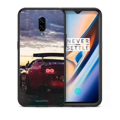 Θήκη OnePlus 6T Racing Supra από τη Smartfits με σχέδιο στο πίσω μέρος και μαύρο περίβλημα | OnePlus 6T Racing Supra case with colorful back and black bezels