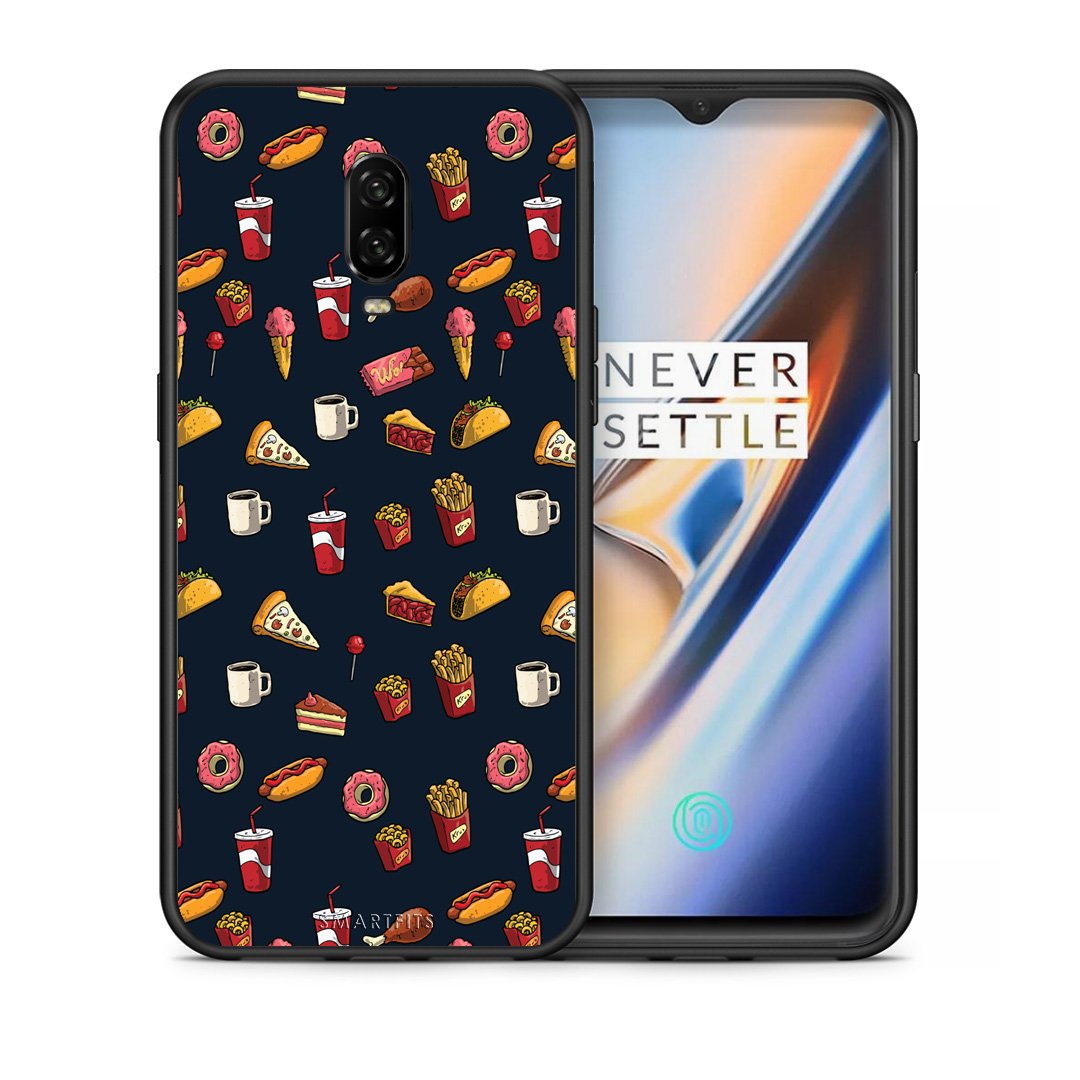 Θήκη OnePlus 6T Hungry Random από τη Smartfits με σχέδιο στο πίσω μέρος και μαύρο περίβλημα | OnePlus 6T Hungry Random case with colorful back and black bezels