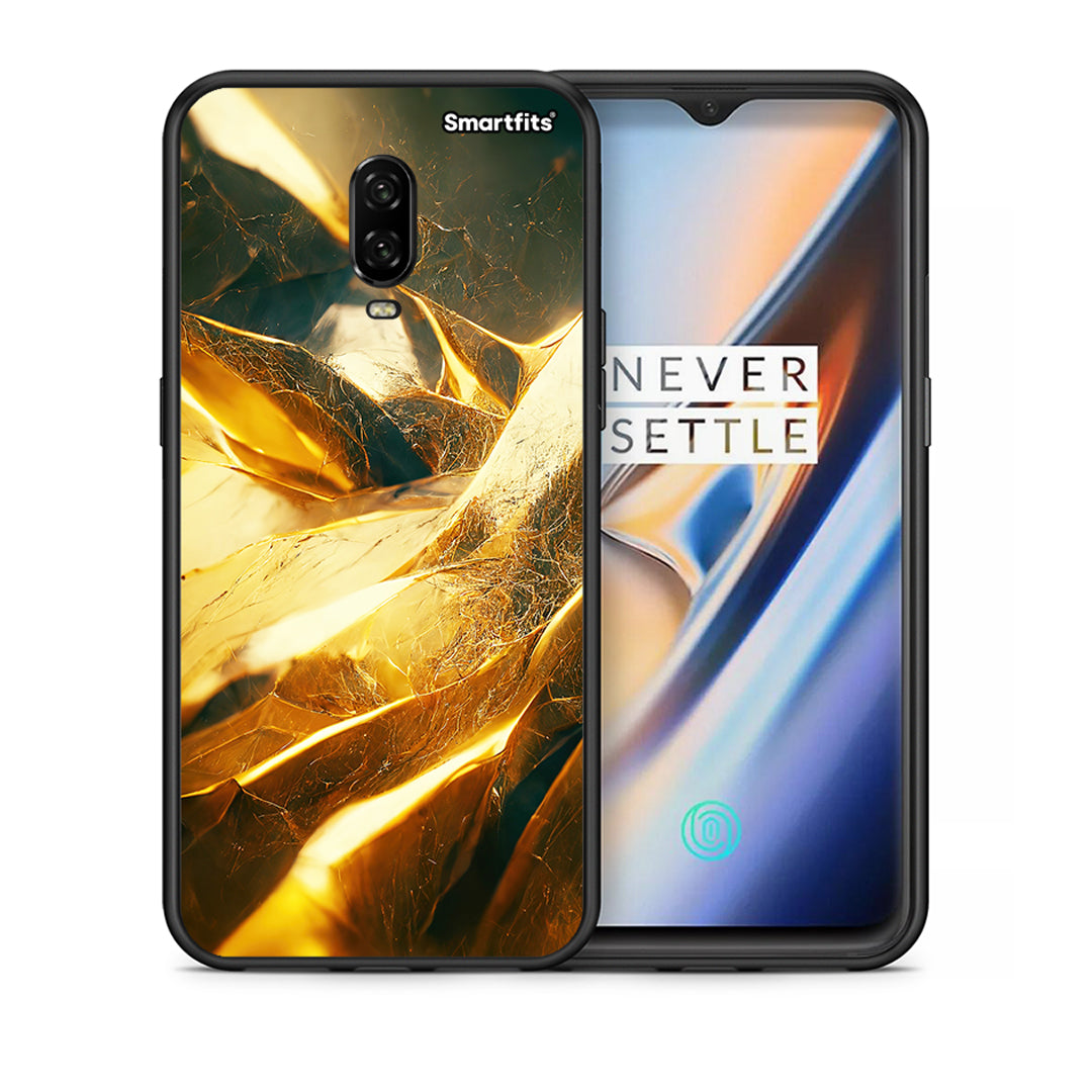 Θήκη OnePlus 6T Real Gold από τη Smartfits με σχέδιο στο πίσω μέρος και μαύρο περίβλημα | OnePlus 6T Real Gold case with colorful back and black bezels