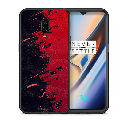 Θήκη Αγίου Βαλεντίνου OnePlus 6T Red Paint από τη Smartfits με σχέδιο στο πίσω μέρος και μαύρο περίβλημα | OnePlus 6T Red Paint case with colorful back and black bezels