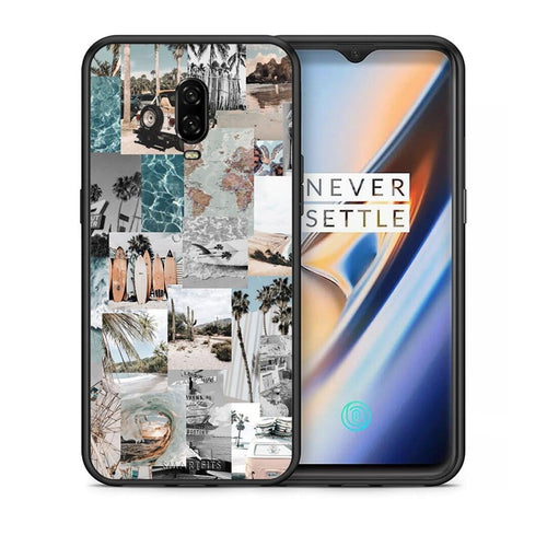 Θήκη OnePlus 6T Retro Beach Life από τη Smartfits με σχέδιο στο πίσω μέρος και μαύρο περίβλημα | OnePlus 6T Retro Beach Life case with colorful back and black bezels