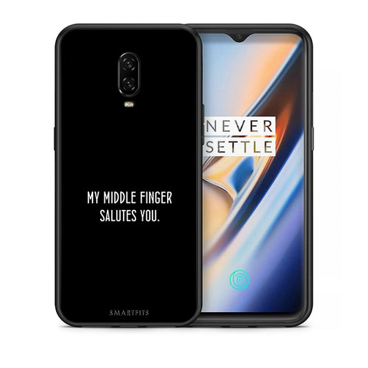 Θήκη OnePlus 6T Salute από τη Smartfits με σχέδιο στο πίσω μέρος και μαύρο περίβλημα | OnePlus 6T Salute case with colorful back and black bezels
