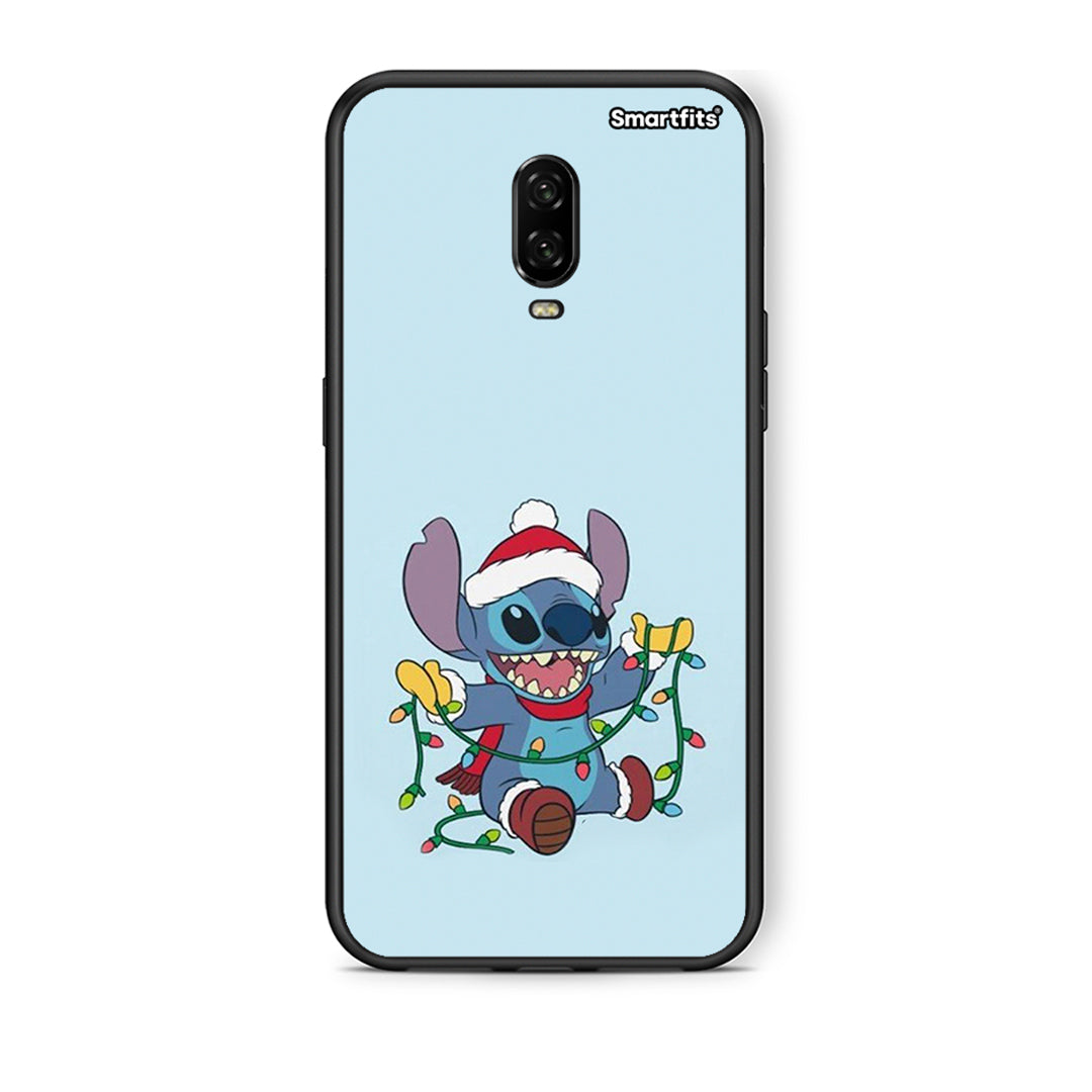 OnePlus 6 Santa Stich θήκη από τη Smartfits με σχέδιο στο πίσω μέρος και μαύρο περίβλημα | Smartphone case with colorful back and black bezels by Smartfits