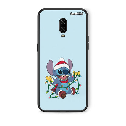 OnePlus 6 Santa Stich θήκη από τη Smartfits με σχέδιο στο πίσω μέρος και μαύρο περίβλημα | Smartphone case with colorful back and black bezels by Smartfits