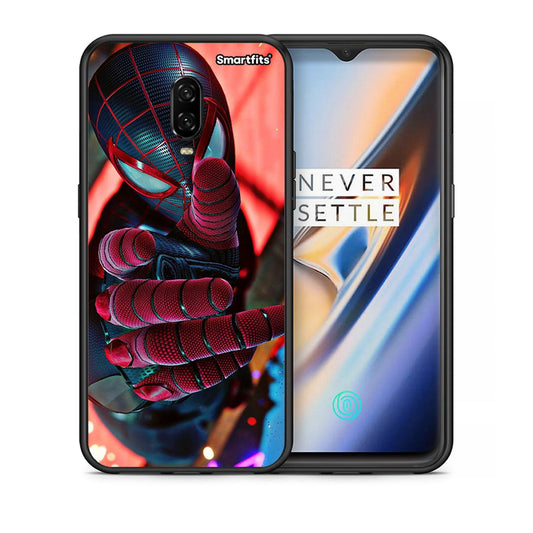 Θήκη OnePlus 6 Spider Hand από τη Smartfits με σχέδιο στο πίσω μέρος και μαύρο περίβλημα | OnePlus 6 Spider Hand case with colorful back and black bezels