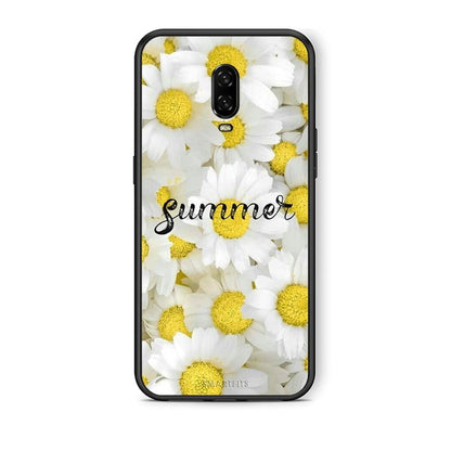 OnePlus 6T Summer Daisies Θήκη από τη Smartfits με σχέδιο στο πίσω μέρος και μαύρο περίβλημα | Smartphone case with colorful back and black bezels by Smartfits