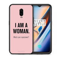 Thumbnail for Θήκη OnePlus 6T Superpower Woman από τη Smartfits με σχέδιο στο πίσω μέρος και μαύρο περίβλημα | OnePlus 6T Superpower Woman case with colorful back and black bezels