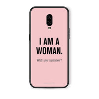Thumbnail for OnePlus 6T Superpower Woman θήκη από τη Smartfits με σχέδιο στο πίσω μέρος και μαύρο περίβλημα | Smartphone case with colorful back and black bezels by Smartfits