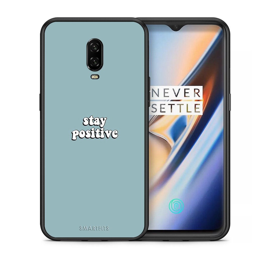 Θήκη OnePlus 6T Positive Text από τη Smartfits με σχέδιο στο πίσω μέρος και μαύρο περίβλημα | OnePlus 6T Positive Text case with colorful back and black bezels