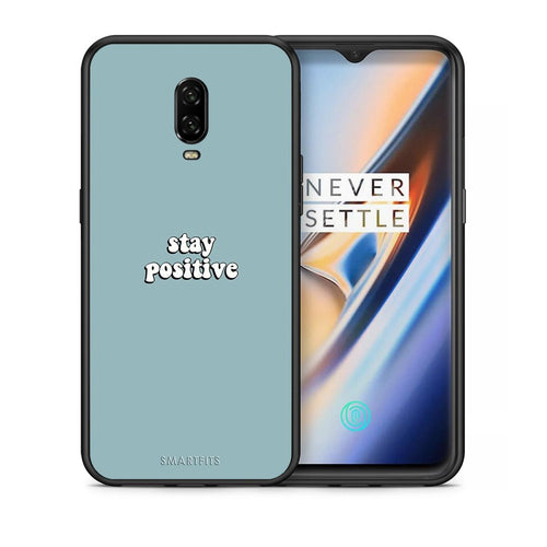 Θήκη OnePlus 6T Positive Text από τη Smartfits με σχέδιο στο πίσω μέρος και μαύρο περίβλημα | OnePlus 6T Positive Text case with colorful back and black bezels