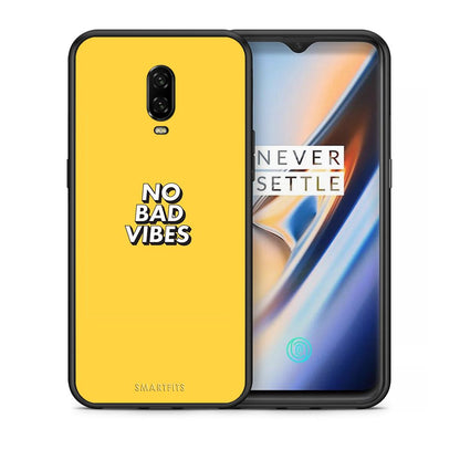 Θήκη OnePlus 6T Vibes Text από τη Smartfits με σχέδιο στο πίσω μέρος και μαύρο περίβλημα | OnePlus 6T Vibes Text case with colorful back and black bezels