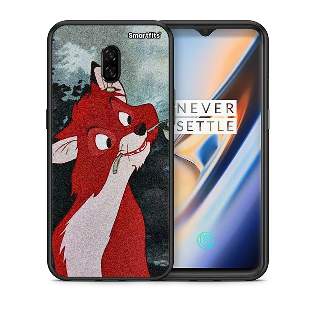 Θήκη OnePlus 6T Tod And Vixey Love 1 από τη Smartfits με σχέδιο στο πίσω μέρος και μαύρο περίβλημα | OnePlus 6T Tod And Vixey Love 1 case with colorful back and black bezels