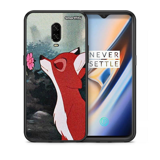 Θήκη OnePlus 6T Tod And Vixey Love 2 από τη Smartfits με σχέδιο στο πίσω μέρος και μαύρο περίβλημα | OnePlus 6T Tod And Vixey Love 2 case with colorful back and black bezels