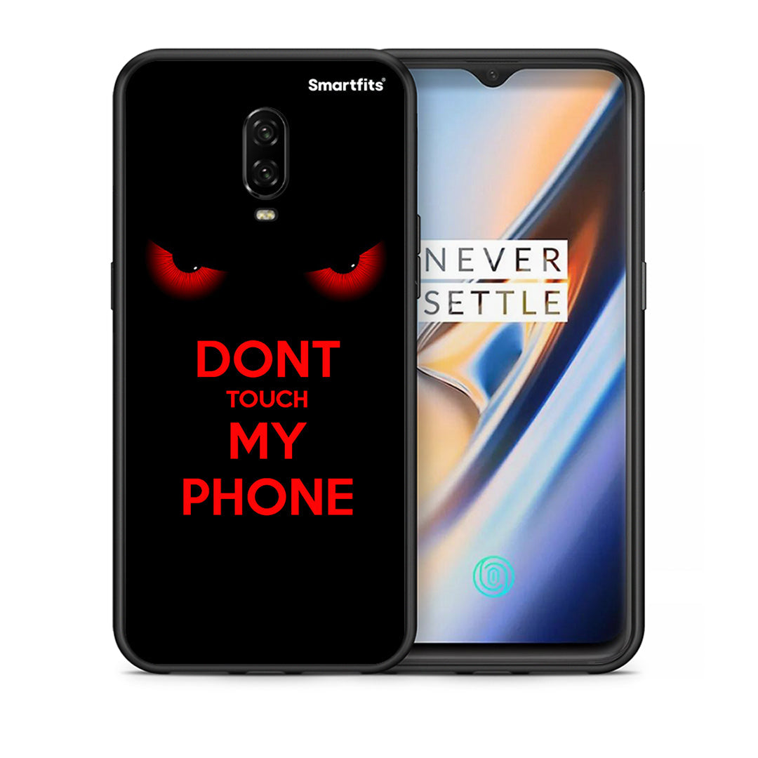 Θήκη OnePlus 6T Touch My Phone από τη Smartfits με σχέδιο στο πίσω μέρος και μαύρο περίβλημα | OnePlus 6T Touch My Phone case with colorful back and black bezels
