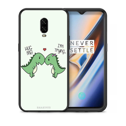 Θήκη OnePlus 6T Rex Valentine από τη Smartfits με σχέδιο στο πίσω μέρος και μαύρο περίβλημα | OnePlus 6T Rex Valentine case with colorful back and black bezels