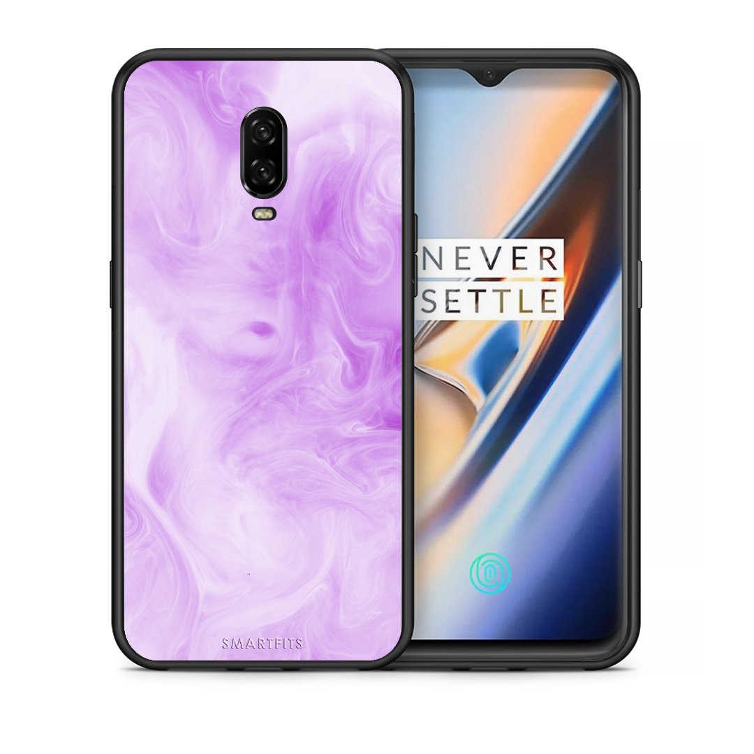Θήκη OnePlus 6T Lavender Watercolor από τη Smartfits με σχέδιο στο πίσω μέρος και μαύρο περίβλημα | OnePlus 6T Lavender Watercolor case with colorful back and black bezels