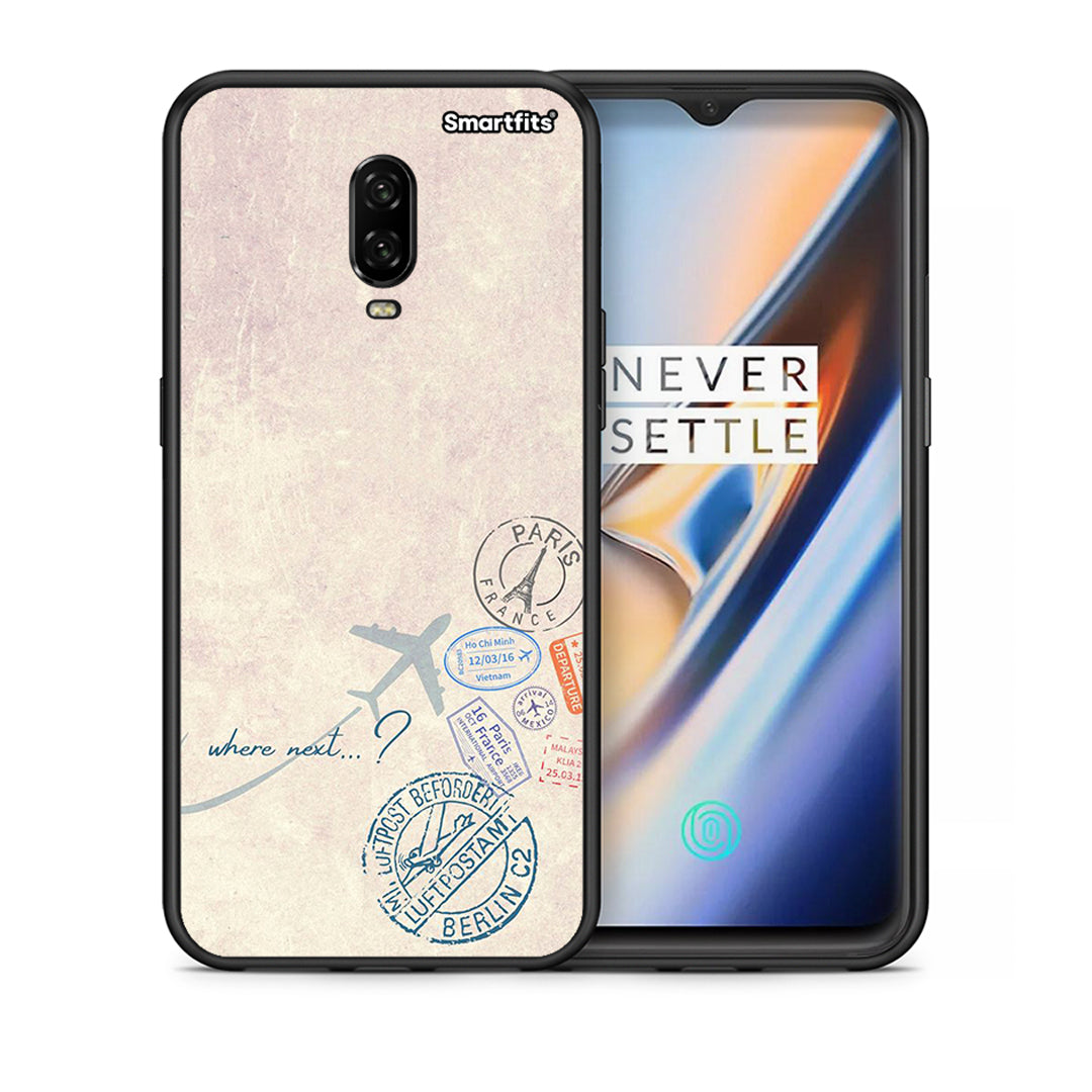 Θήκη OnePlus 6T Where Next από τη Smartfits με σχέδιο στο πίσω μέρος και μαύρο περίβλημα | OnePlus 6T Where Next case with colorful back and black bezels