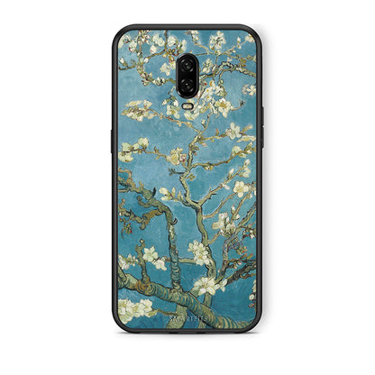 OnePlus 6T White Blossoms θήκη από τη Smartfits με σχέδιο στο πίσω μέρος και μαύρο περίβλημα | Smartphone case with colorful back and black bezels by Smartfits