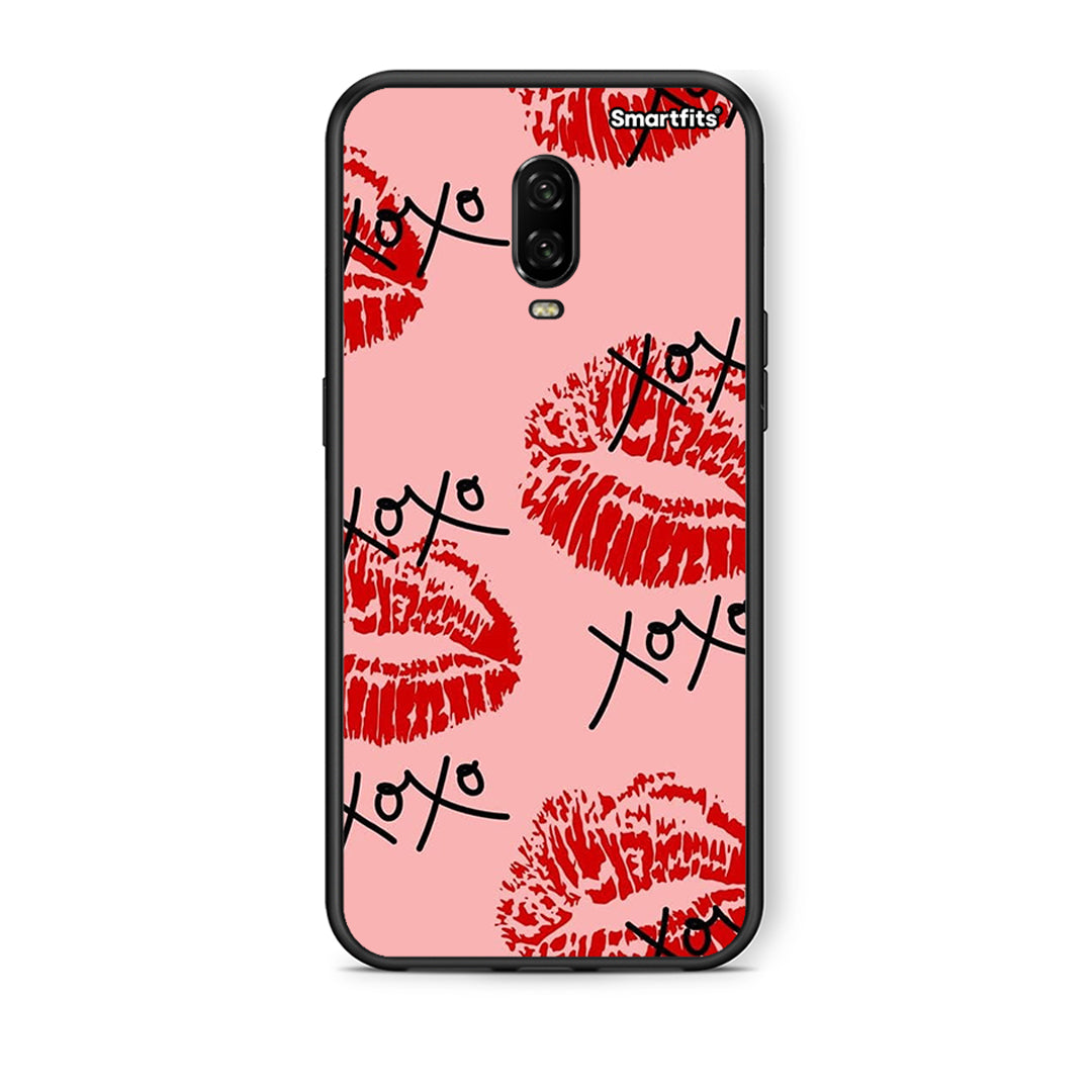 OnePlus 6T XOXO Lips θήκη από τη Smartfits με σχέδιο στο πίσω μέρος και μαύρο περίβλημα | Smartphone case with colorful back and black bezels by Smartfits
