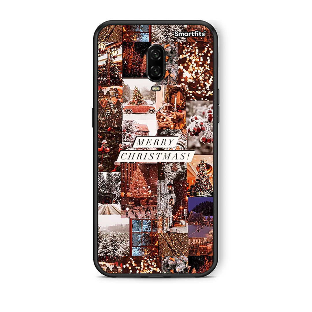 OnePlus 6T Xmas Collage θήκη από τη Smartfits με σχέδιο στο πίσω μέρος και μαύρο περίβλημα | Smartphone case with colorful back and black bezels by Smartfits