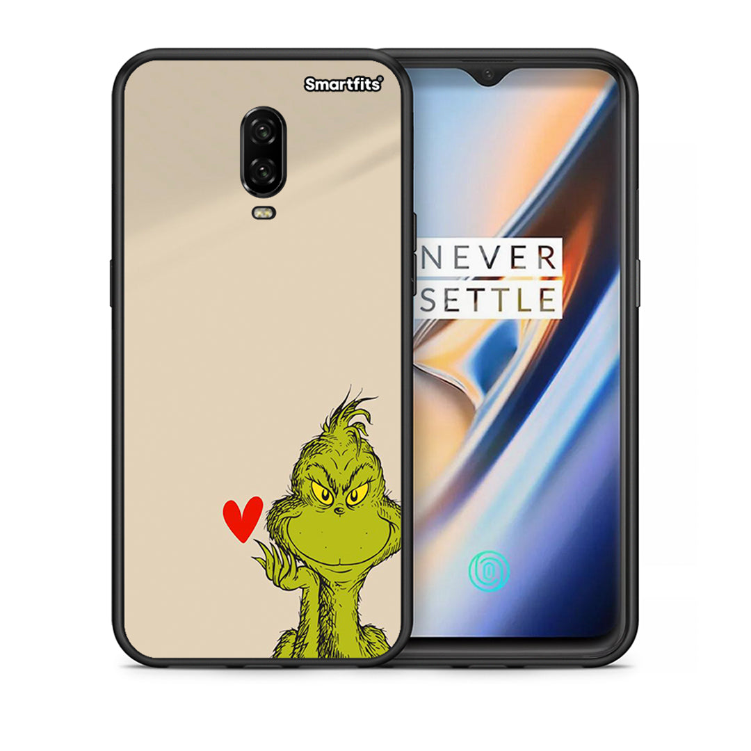 Θήκη OnePlus 6T Xmas Grinch από τη Smartfits με σχέδιο στο πίσω μέρος και μαύρο περίβλημα | OnePlus 6T Xmas Grinch case with colorful back and black bezels