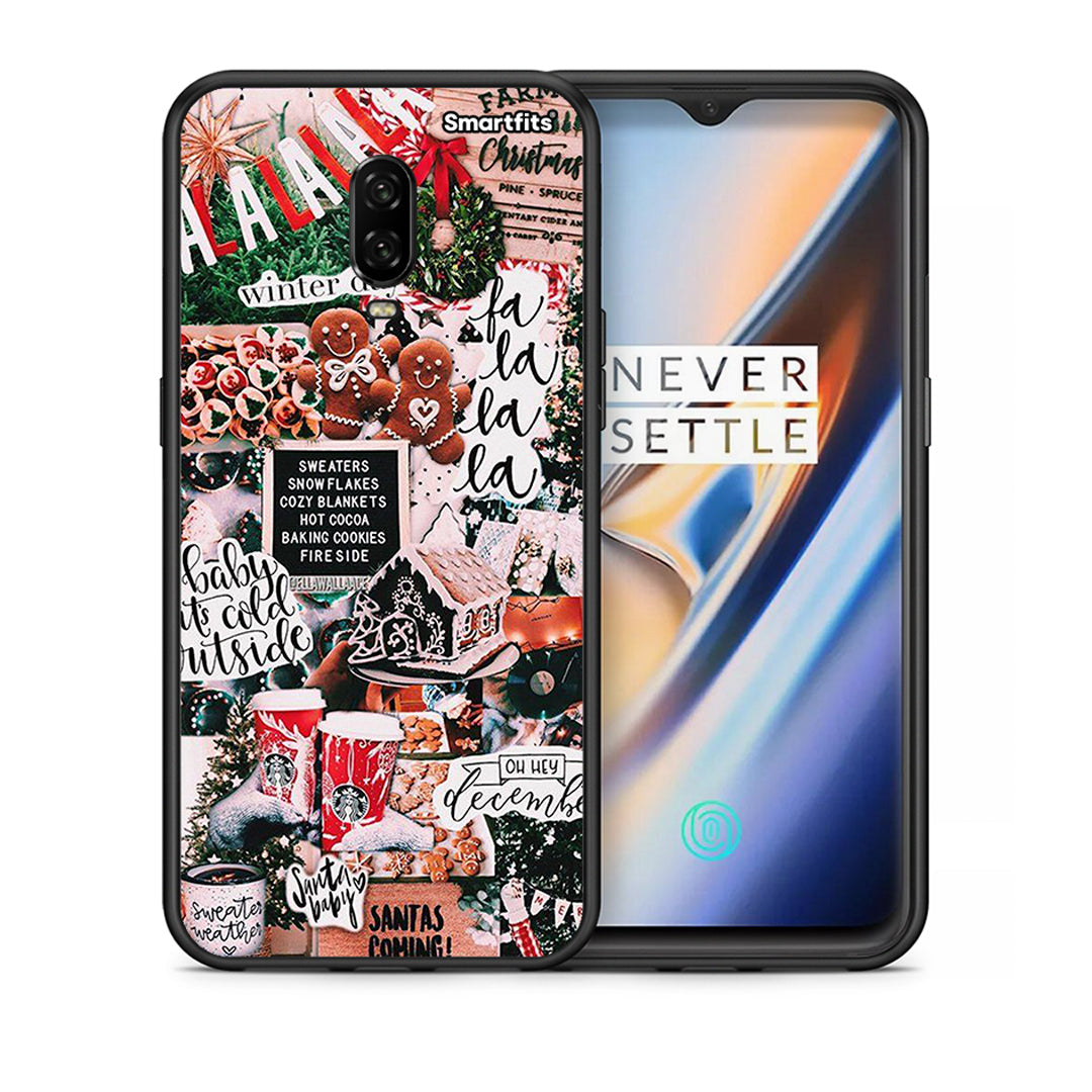 Θήκη OnePlus 6 Xmas Habbits από τη Smartfits με σχέδιο στο πίσω μέρος και μαύρο περίβλημα | OnePlus 6 Xmas Habbits case with colorful back and black bezels