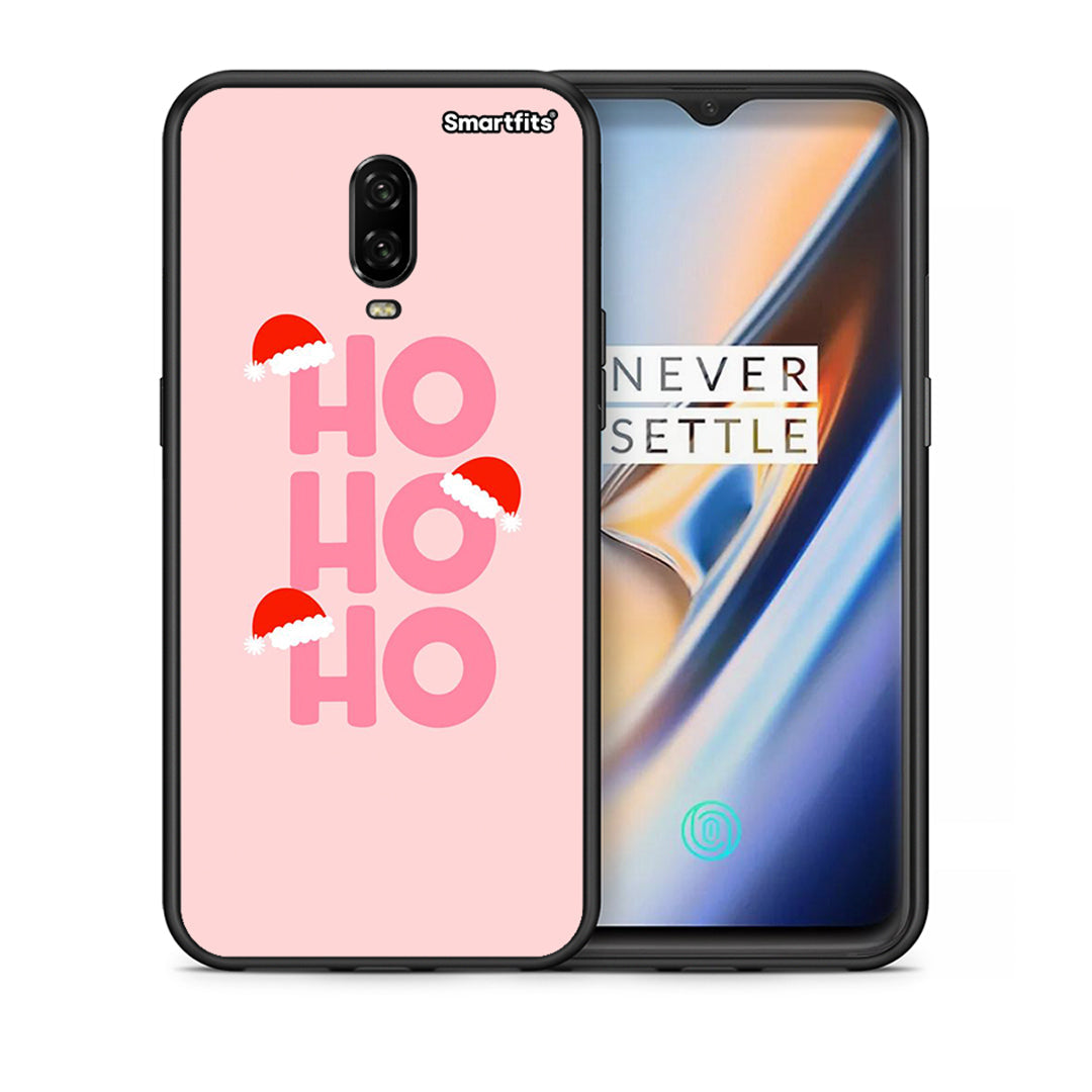 Θήκη OnePlus 6 Xmas Ho Ho Ho από τη Smartfits με σχέδιο στο πίσω μέρος και μαύρο περίβλημα | OnePlus 6 Xmas Ho Ho Ho case with colorful back and black bezels