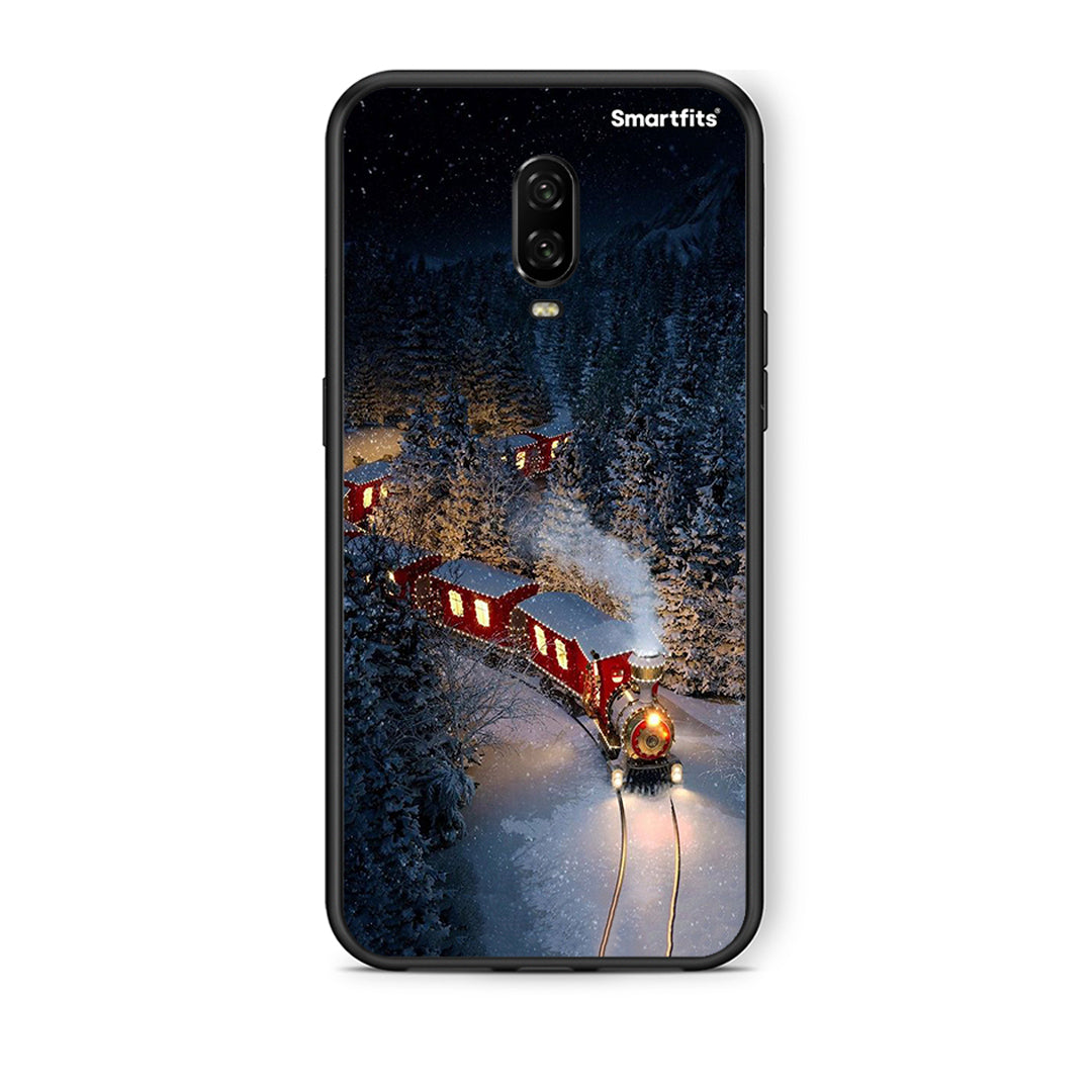 OnePlus 6 Xmas Train θήκη από τη Smartfits με σχέδιο στο πίσω μέρος και μαύρο περίβλημα | Smartphone case with colorful back and black bezels by Smartfits