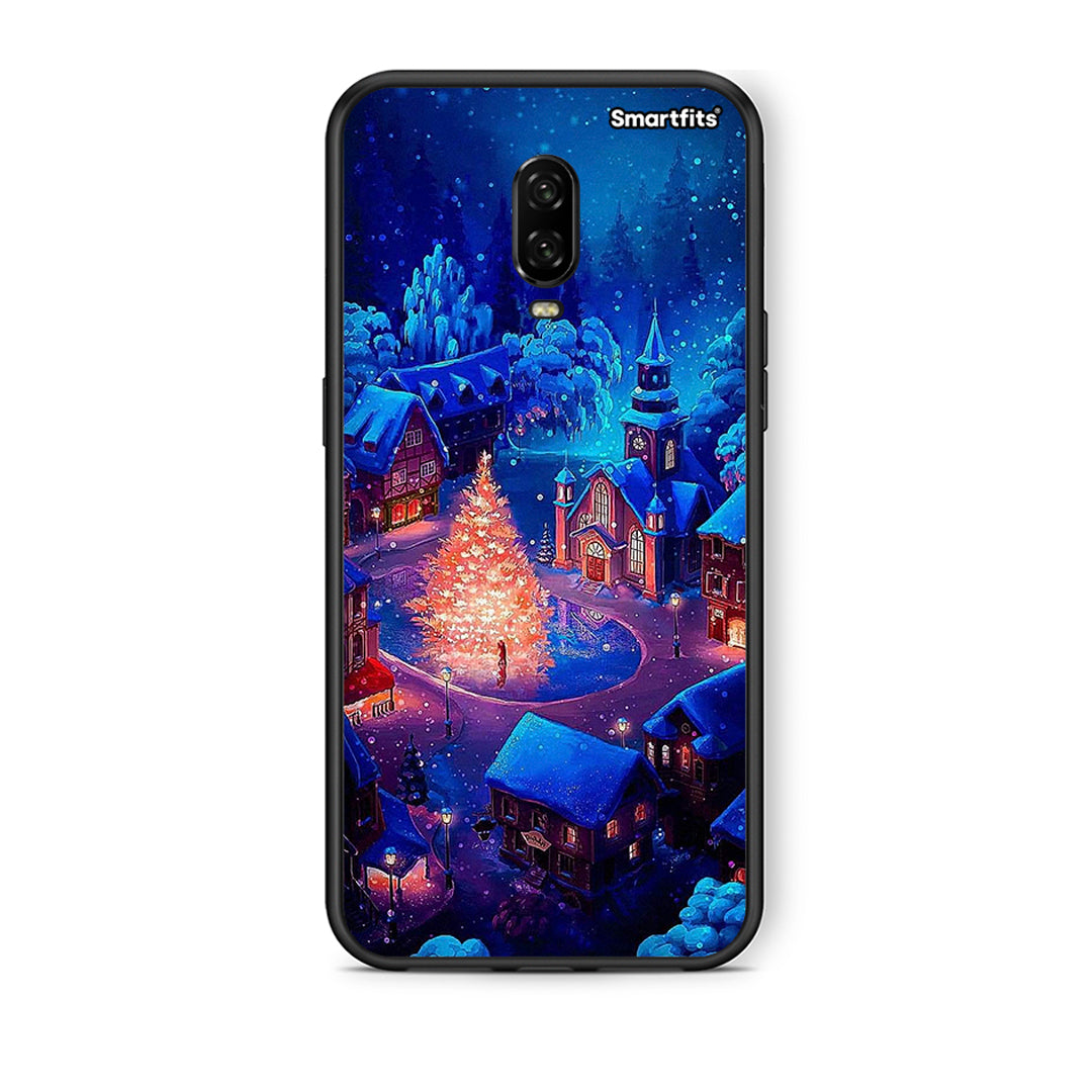 OnePlus 6T Xmas Village θήκη από τη Smartfits με σχέδιο στο πίσω μέρος και μαύρο περίβλημα | Smartphone case with colorful back and black bezels by Smartfits