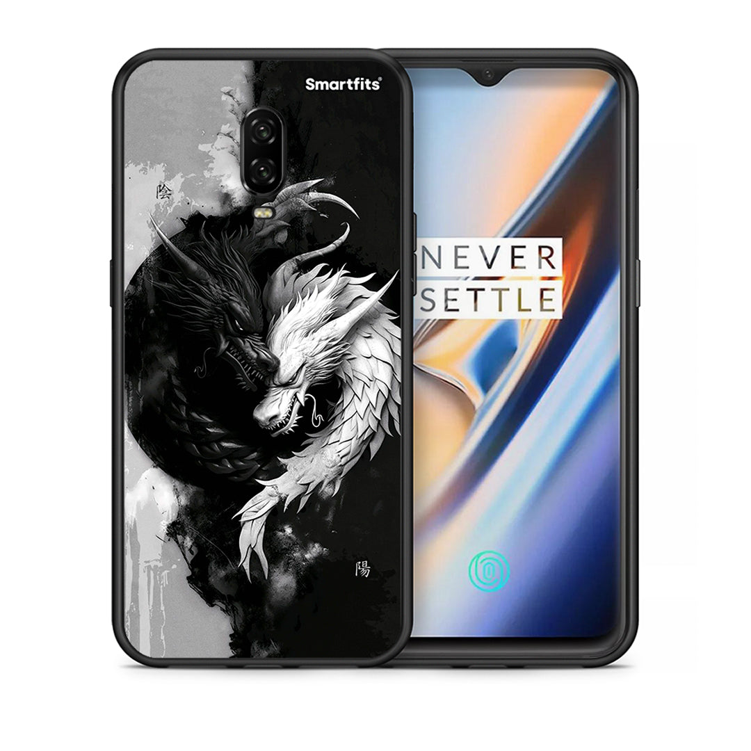 Θήκη OnePlus 6T Yin Yang από τη Smartfits με σχέδιο στο πίσω μέρος και μαύρο περίβλημα | OnePlus 6T Yin Yang case with colorful back and black bezels