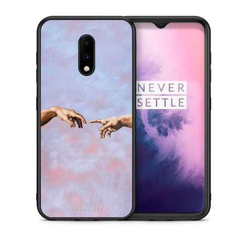 Θήκη OnePlus 7 Adam Hand από τη Smartfits με σχέδιο στο πίσω μέρος και μαύρο περίβλημα | OnePlus 7 Adam Hand case with colorful back and black bezels