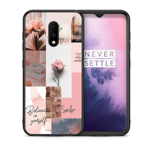 Θήκη OnePlus 7 Aesthetic Collage από τη Smartfits με σχέδιο στο πίσω μέρος και μαύρο περίβλημα | OnePlus 7 Aesthetic Collage case with colorful back and black bezels